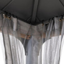 Set de moustiquaires en polyester gris pour tonnelle de jardin 300x300cm Pasu - Sunjoy