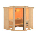 Sauna traditionnel d'angle - parois 68mm - sans couronne - Amelia 2 - KARIBU