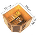 Sauna traditionnel d'angle - sans couronne - poêle avec ctrl intégré - Amelia 2 - KARIBU