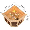 Sauna traditionnel d'angle 4 à 5 places - avec couronne - porte moderne - poêle avec ctrl externe - Airi - KARIBU