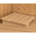 Sauna traditionnel d'angle 2 à 3 places - 38mm - sans couronne - poêle ctrl intégré - porte en verre clair - Yuma - KARIBU