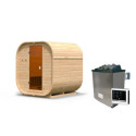 Sauna d'extérieur 2 à 4 places - parois 38mm - porte en verre - poêle avec ctrl externe - Quadro 1 - KARIBU