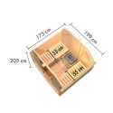 Sauna d'extérieur 2 à 4 places - parois 38mm - porte en verre - poêle avec ctrl externe - Quadro 1 - KARIBU