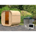 Sauna d'extérieur 2 à 4 places - parois 38mm - porte en verre - poêle avec ctrl externe - Quadro 1 - KARIBU