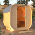 Sauna d'extérieur 2 à 4 places - parois 38mm - porte en verre - poêle Easy Bio ctrl externe - Quadro 1 - KARIBU