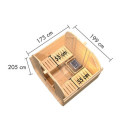 Sauna d'extérieur 2 à 4 places - parois 38mm - porte en verre - poêle Easy Bio ctrl externe - Quadro 1 - KARIBU