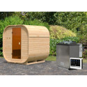 Sauna d'extérieur 2 à 4 places - parois 38mm - porte en verre - poêle Easy Bio ctrl externe - Quadro 1 - KARIBU