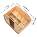 Sauna d'extérieur 4 à 6 places - parois 38mm - porte en verre - Quadro 1 Plus - KARIBU