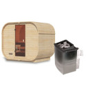 Sauna d'extérieur 4 à 6 places - parois 38mm - porte en verre - poêle ctrl intégré - Quadro 1 Plus - KARIBU