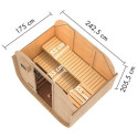 Sauna d'extérieur 4 à 6 places - parois 38mm - porte en verre - poêle ctrl intégré - Quadro 1 Plus - KARIBU