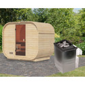 Sauna d'extérieur 4 à 6 places - parois 38mm - porte en verre - poêle ctrl intégré - Quadro 1 Plus - KARIBU