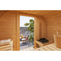 Sauna d'extérieur 4 à 6 places - parois 38mm - porte en verre - poêle ctrl intégré - Quadro 1 Plus - KARIBU