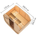 Sauna d'extérieur 4 à 6 places - parois 38mm - porte en verre - poêle ctrl externe - Quadro 1 Plus - KARIBU