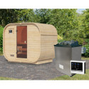 Sauna d'extérieur 4 à 6 places - parois 38mm - porte en verre - poêle ctrl externe - Quadro 1 Plus - KARIBU