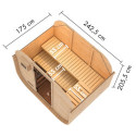 Sauna d'extérieur 4 à 6 places - parois 38mm - porte en verre - poêle Easy Bio ctrl externe - Quadro 1 Plus - KARIBU