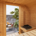 Sauna d'extérieur 4 à 6 places - parois 38mm - porte en verre - poêle Easy Bio ctrl externe - Quadro 1 Plus - KARIBU