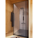 Sauna d'extérieur 4 à 6 places - parois 73mm - bois brut - poêle ctrl externe - Monterey - KARIBU