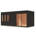 Sauna d'extérieur 4 à 6 places - parois 73mm - bois noir - sans poêle - Monterey - KARIBU