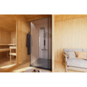 Sauna d'extérieur 4 à 6 places - parois 73mm - bois noir - sans poêle - Monterey - KARIBU