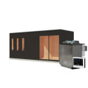Sauna d'extérieur 4 à 6 places - parois 73mm - bois noir - poêle Easy Bio ctrl externe - Monterey - KARIBU