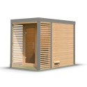 Sauna d'extérieur 2 à 4 places - parois 38mm - avec terrasse - sans poêle - Ares 1 - KARIBU