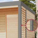 Sauna d'extérieur en bois anthracite 2 à 4 places - parois 38mm - avec terrasse - poêle ctrl externe - Ares 1 - KARIBU