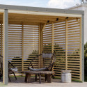 Appentis en bois brut et acier gris pour sauna d'extérieur Ares - Karibu	