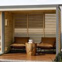 Appentis en bois brut et acier gris pour sauna d'extérieur Ares - Karibu	