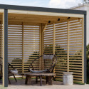 Appentis en bois brut et acier anthracite pour sauna d'extérieur Ares - Karibu