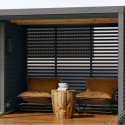 Appentis en bois anthracite et acier gris pour sauna d'extérieur Ares - Karibu