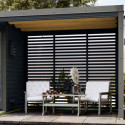 Appentis en bois anthracite et acier gris pour sauna d'extérieur Ares - Karibu