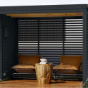 Appentis en bois anthracite et acier anthracite pour sauna d'extérieur Ares - Karibu	