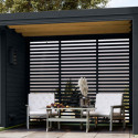 Appentis en bois anthracite et acier anthracite pour sauna d'extérieur Ares - Karibu	