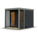 Sauna d'extérieur en bois anthracite 4 à 5 places - parois 38mm - avec terrasse - sans poêle - Ares 2 - KARIBU
