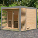 Sauna d'extérieur 6 à 8 places - parois 38mm - avec terrasse - sans poêle - Ares 3 - KARIBU