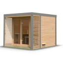 Sauna d'extérieur 6 à 8 places - parois 38mm - avec terrasse - sans poêle - Ares 3 - KARIBU