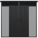 Abri de jardin en résine brossée DICKINS Skylight 4m² gris et noir + plancher - JOBU