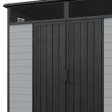 Abri de jardin en résine brossée DICKINS Skylight 4m² gris et noir + plancher - JOBU