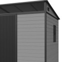 Abri de jardin en résine brossée DICKINS Skylight 6,05m² gris et noir + plancher - JOBU