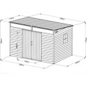 Abri de jardin en résine brossée DICKINS Skylight 6,05m² gris et noir + plancher - JOBU