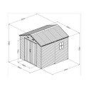 Abri de jardin en résine brossée DICKINS 5,69m² gris et noir + plancher - JOBU