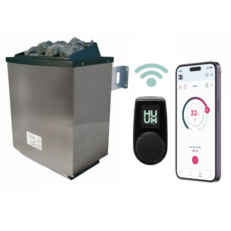 Poêle de sauna finlandais 9kW avec commande électronique UKU WIFI – Huum – Karibu