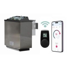 Poêle de sauna combiné BIO 9kW avec commande électronique UKU WIFI – Huum – Karibu