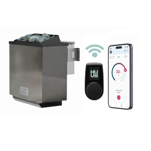 Poêle de sauna combiné BIO 9kW avec commande électronique UKU WIFI – Huum – Karibu