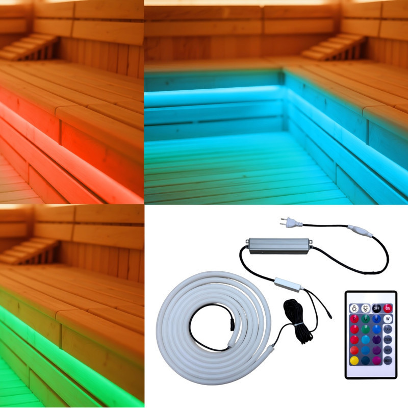 Kit d’éclairage LED pour sauna – tube de 400cm – Karibu