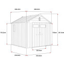 Abri de jardin en résine brossée DOCKER 5,47m² skylight + plancher - Jobu