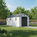 Abri de jardin en résine brossée DOCKER 14m² skylight + plancher - Jobu