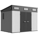 Abri de jardin en résine brossée toit monopente DOCKER 6m² + plancher - Jobu