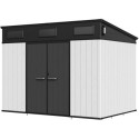 Abri de jardin en résine brossée toit monopente DOCKER 6m² + plancher - Jobu