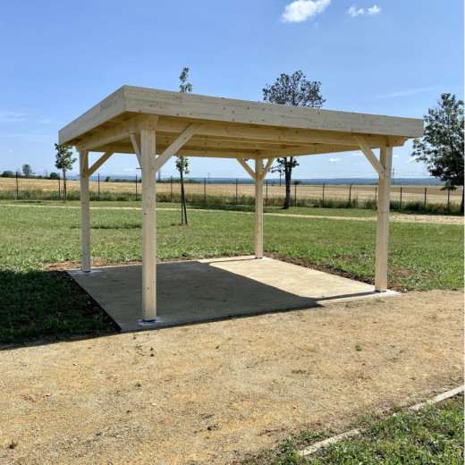 Carport OMBRA 12,53m² en bois massif avec toit bac acier HABRITA